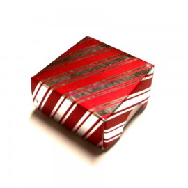 Ezüst - piros (3,5X3,5cm)vegyes mintával